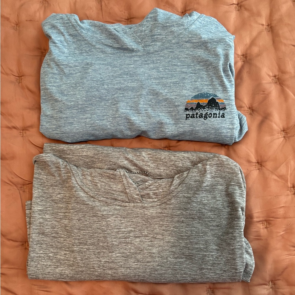 Light Grey XXL Patagonia Capilene Cool Daily Long Sleeved Hooded Shirt